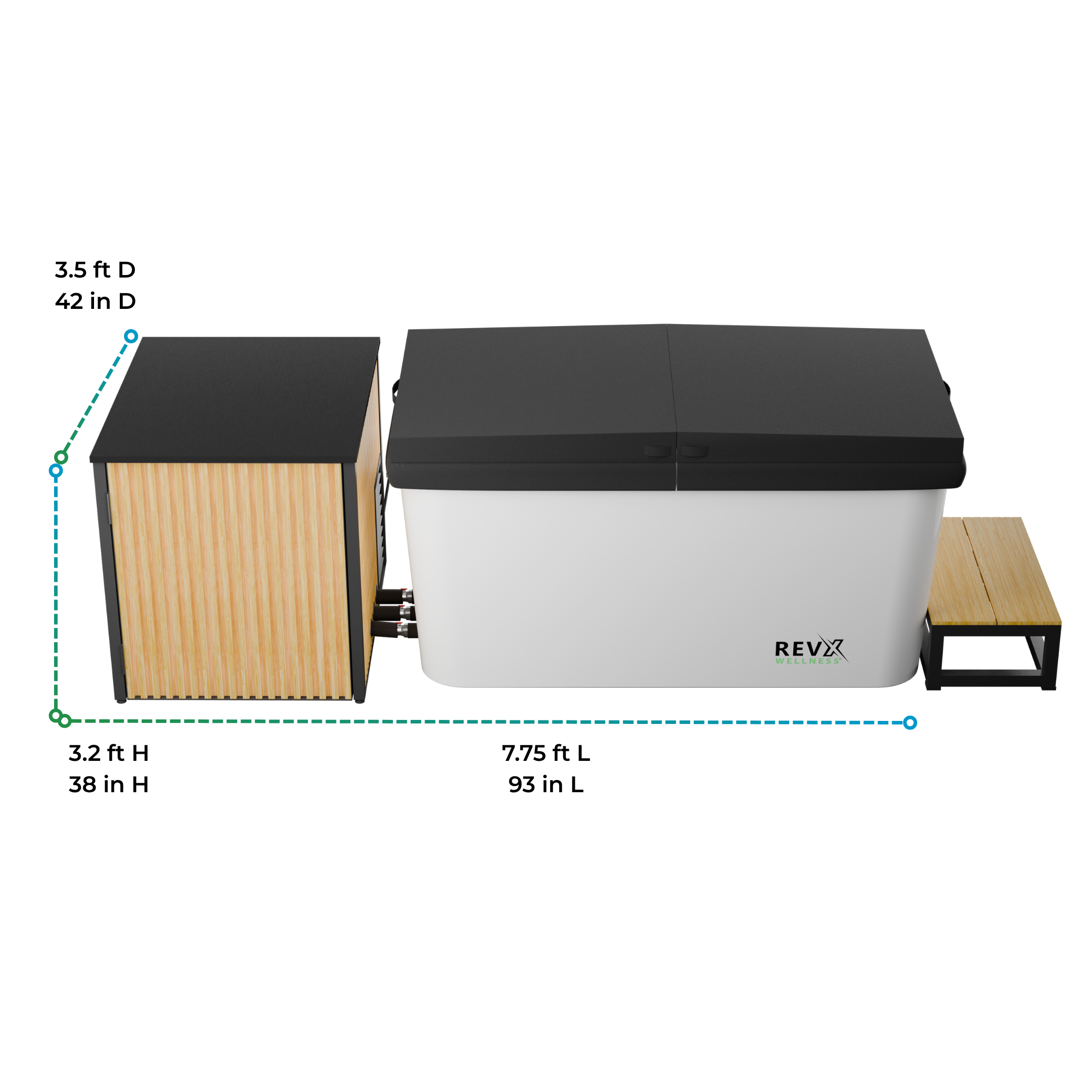 RevX X Tub 34-Inch Acrylic Cold Plunge with LUX Chiller and Filtration