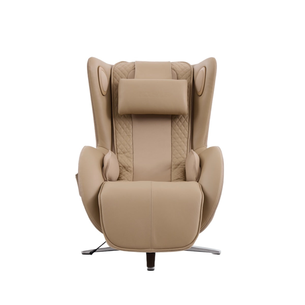 Nouhaus Aurora zero gravity massage chair in Mellow Sand, front view on white background