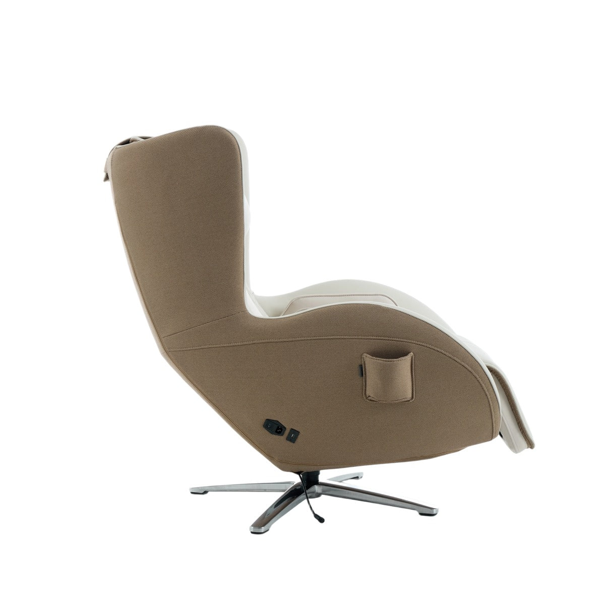 Nouhaus Aurora zero gravity massage chair in Elder White, side view 