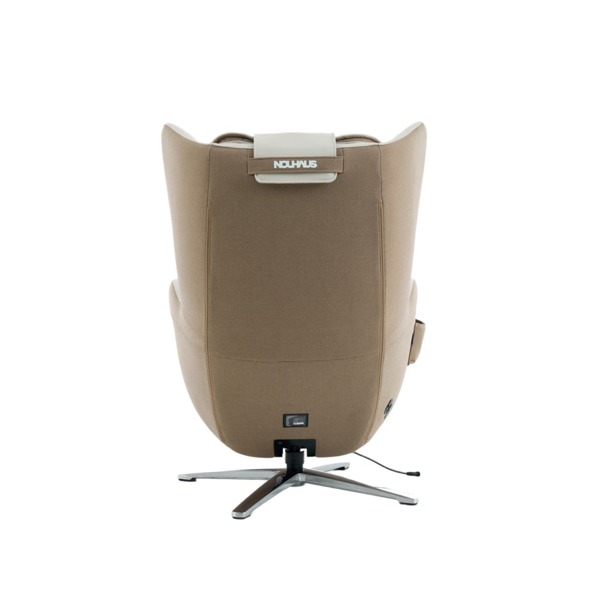 Nouhaus Aurora zero gravity massage chair in Elder White, back view 