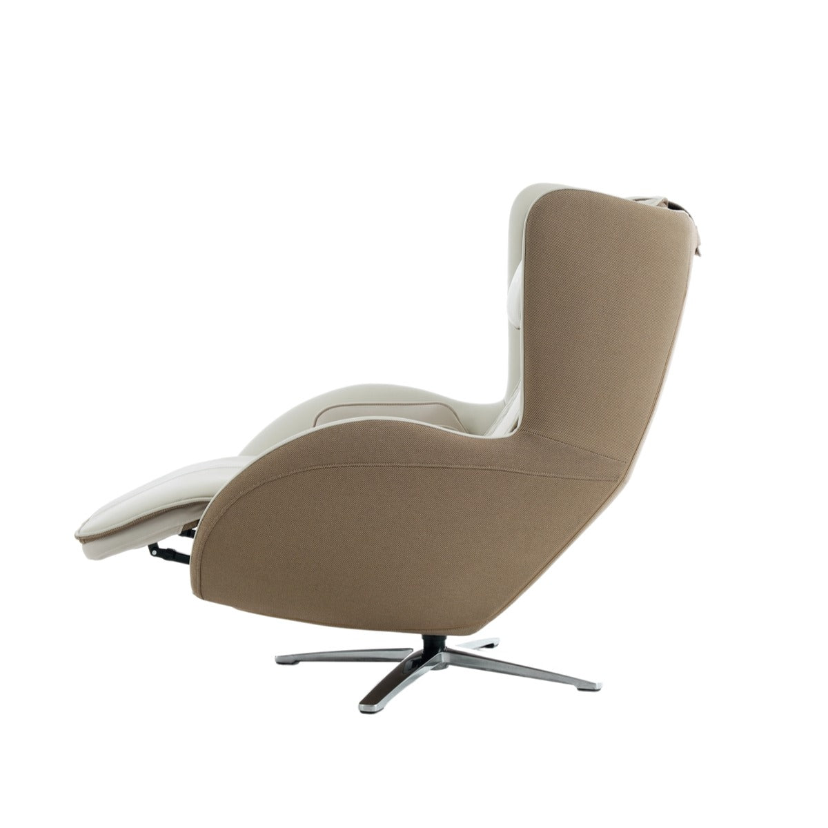 Nouhaus Aurora zero gravity massage chair in Elder White, side view 
