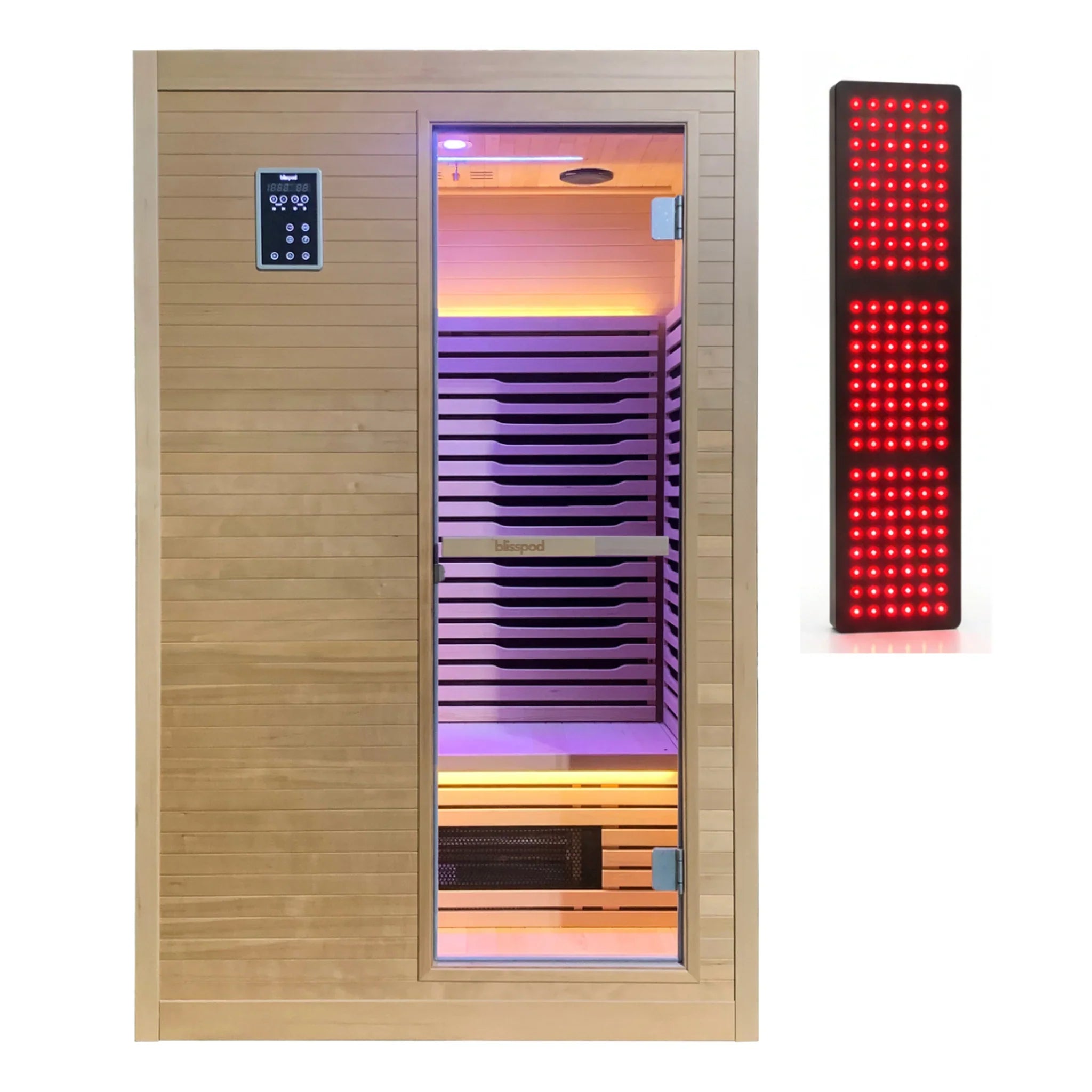 Blisspod Helsinki 2-Person Indoor Full-Spectrum Infrared Sauna with Red Light Therapy