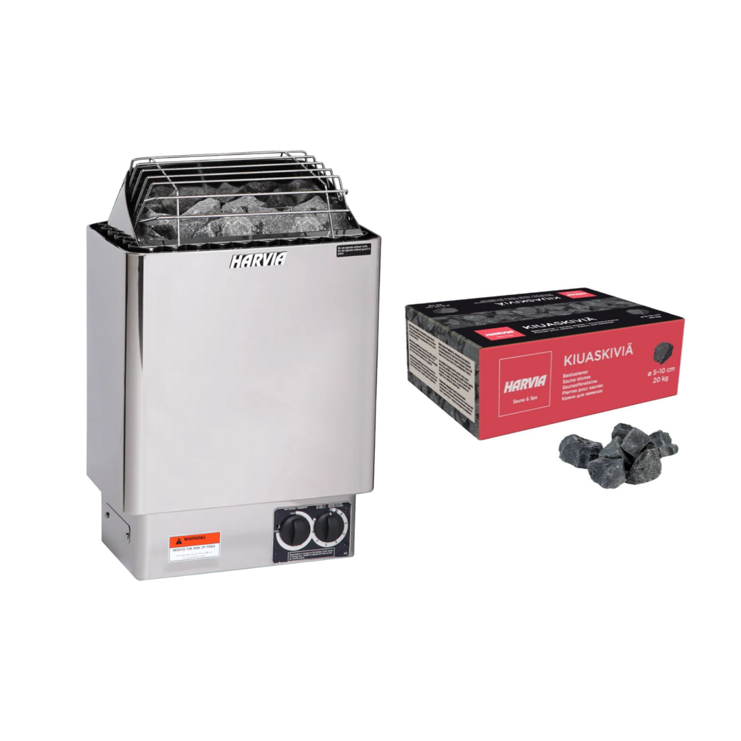 Harvia KIP Stainless Steel Sauna Heater with Built-In Controls