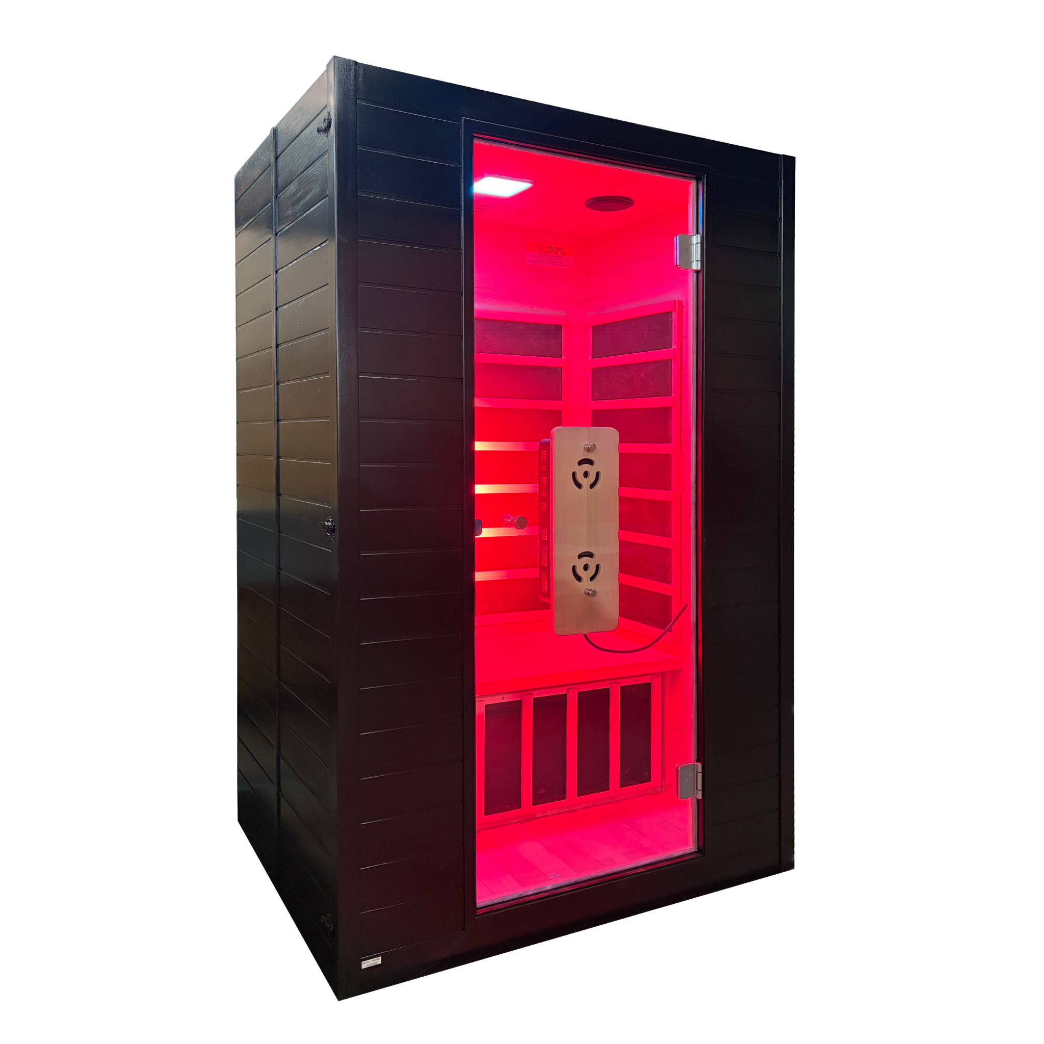 Blisspod Malmo infrared and red light sauna, three-quarter angle view