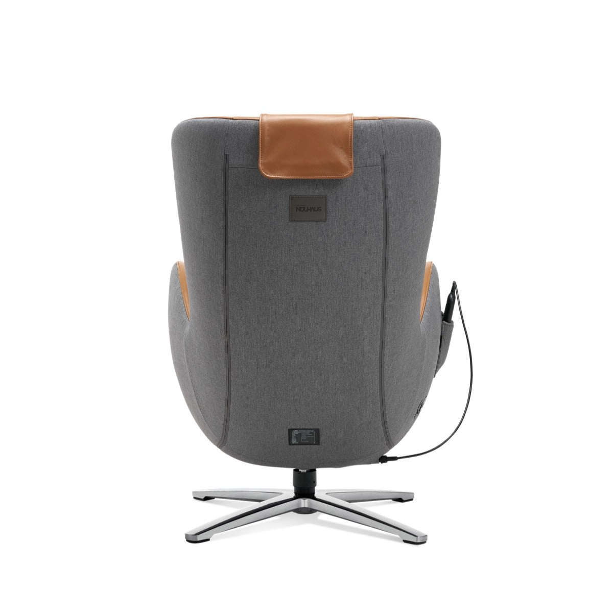 Nouhaus New Classic massage chair in Caramel, back view
