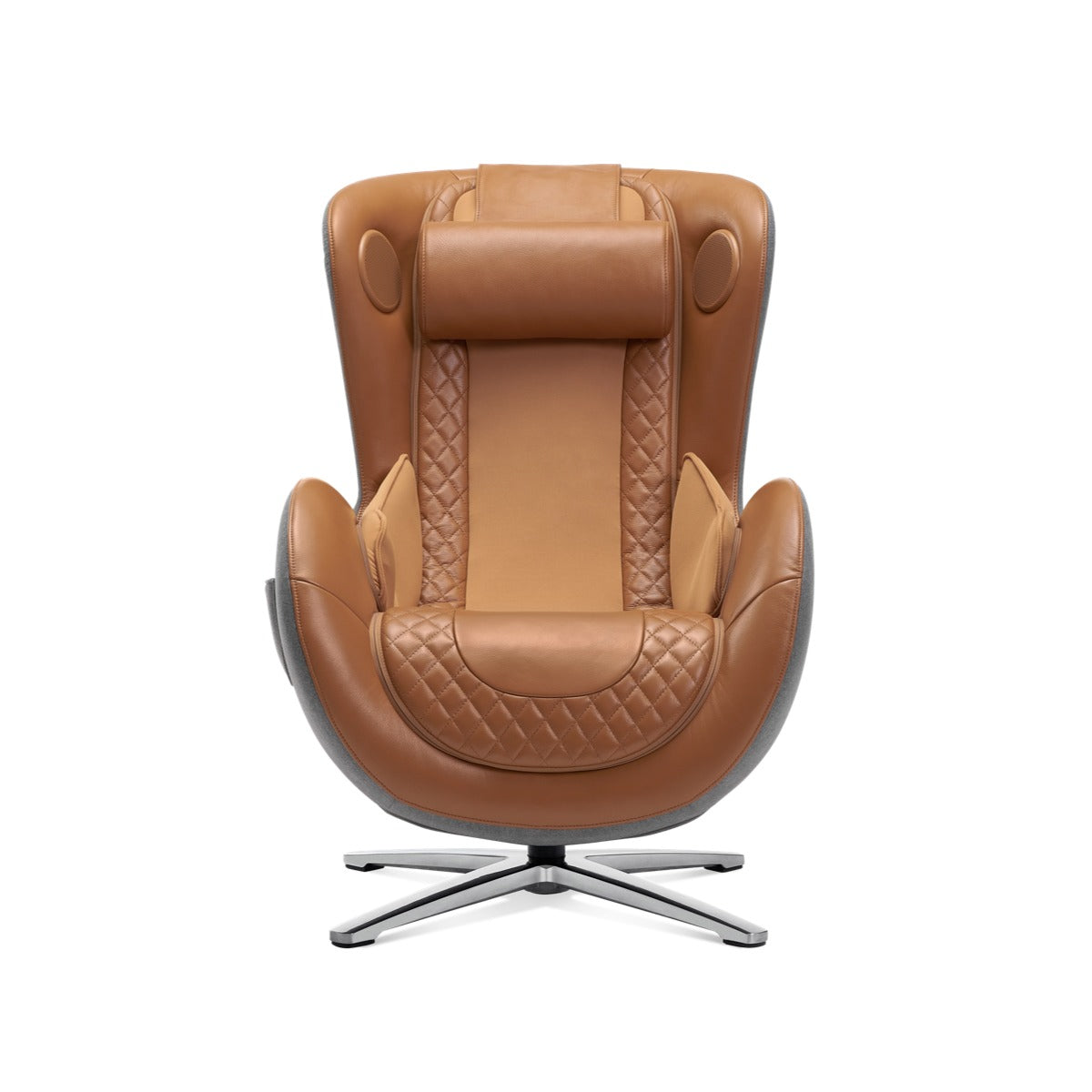 Nouhaus New Classic massage chair in Caramel, front view