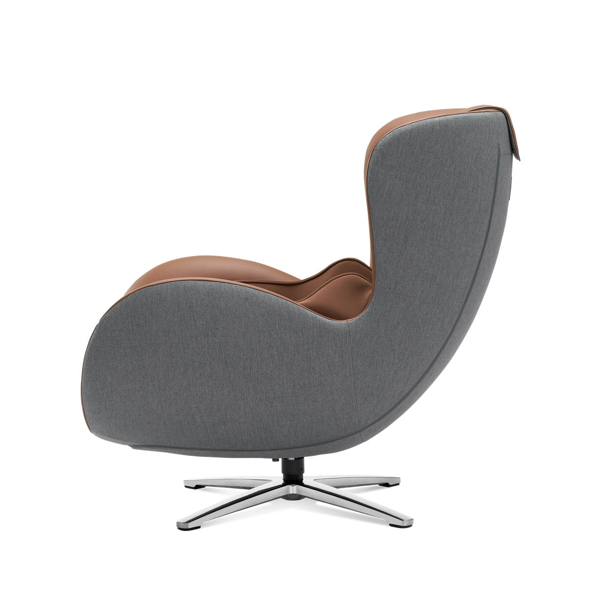 Nouhaus New Classic massage chair in Dark Caramel, side view