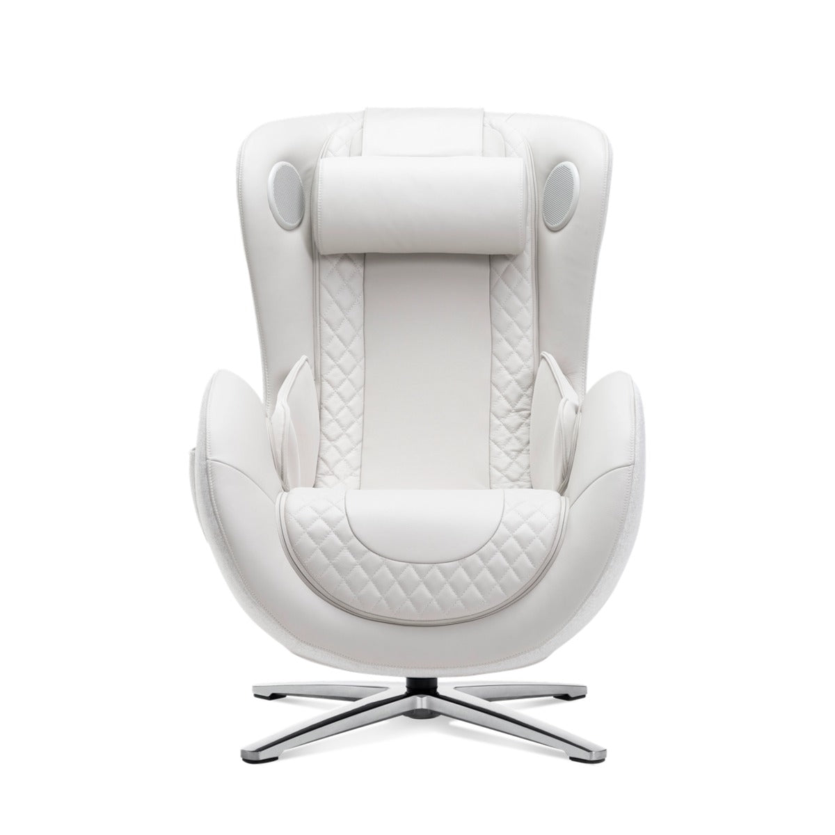 Nouhaus New Classic massage chair in Elder White, front view