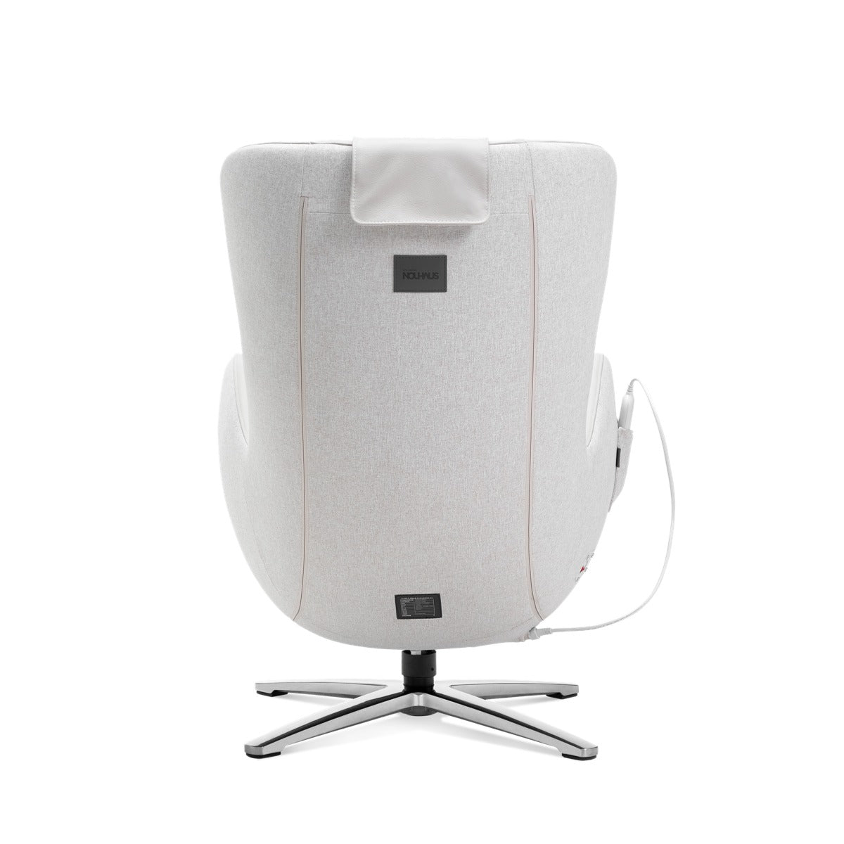 Nouhaus New Classic massage chair in Elder White, back view