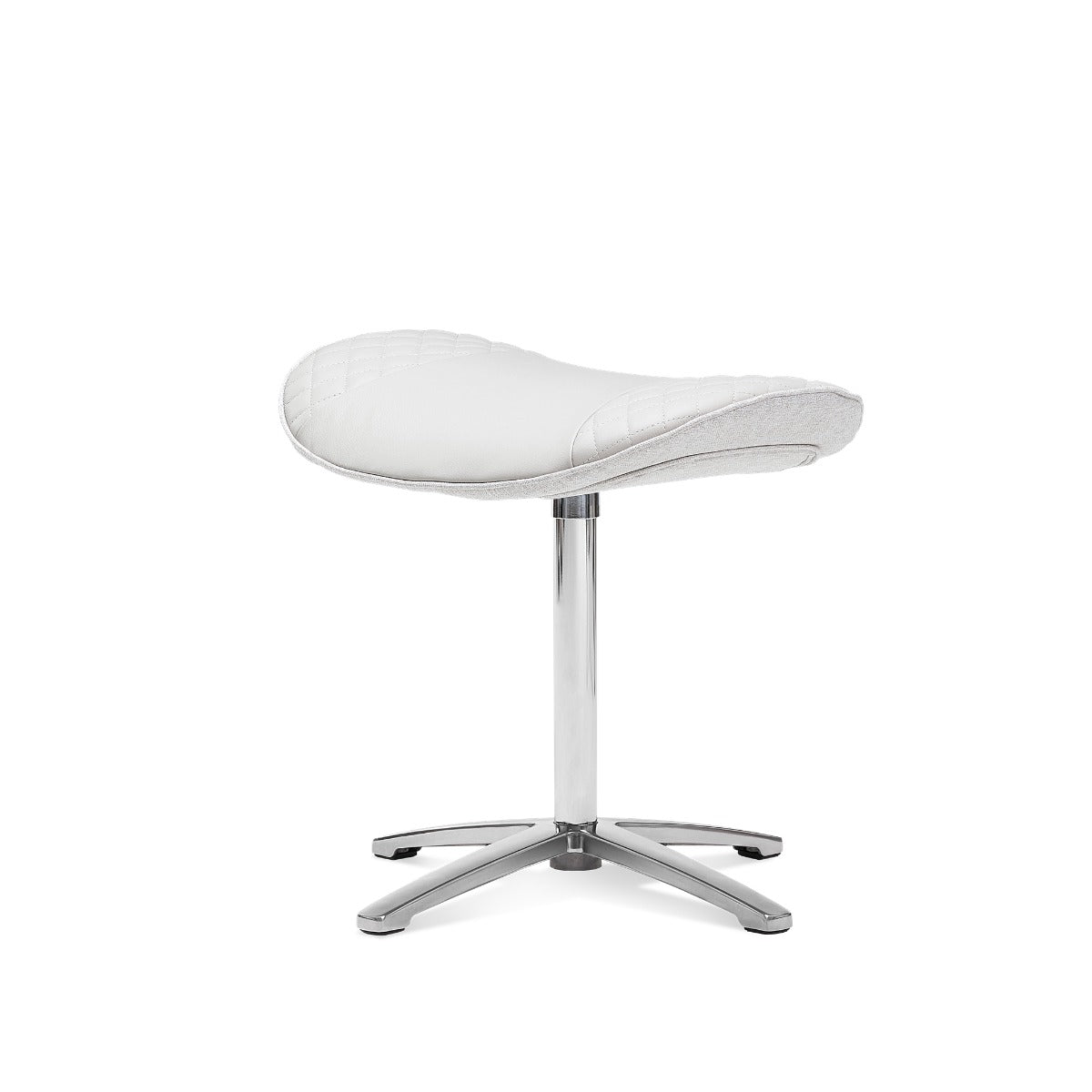 Nouhaus New Classic massage chair ottoman in Elder White, front three-quarter view