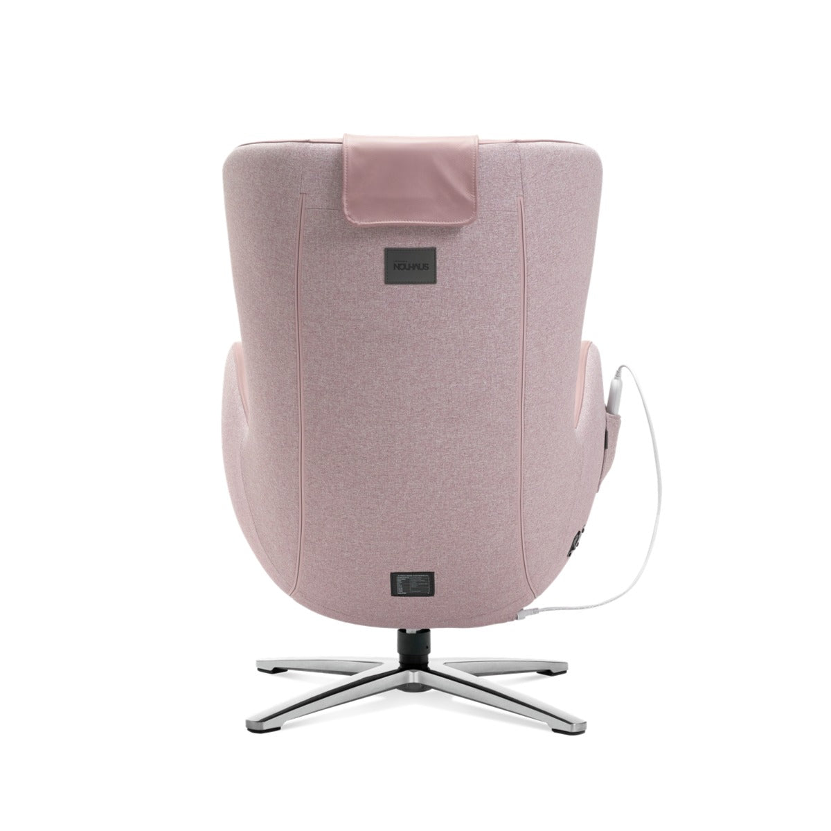Nouhaus New Classic massage chair in Pale Rose, back view