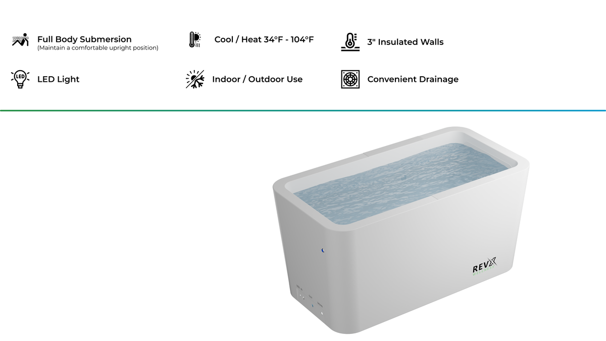 RevX X Tub 34-Inch Acrylic Cold Plunge with LUX Chiller and Filtration