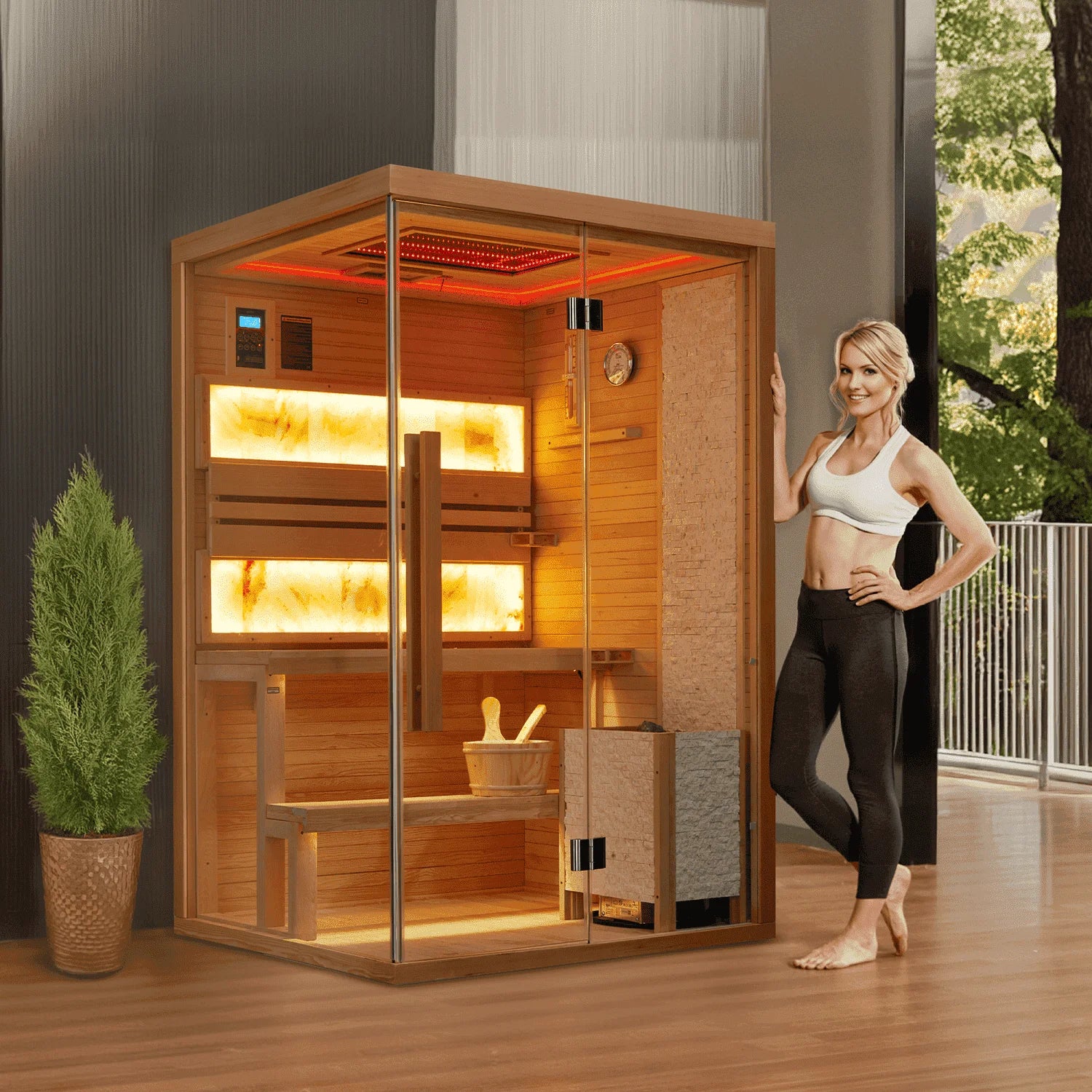 2-4 Person Steam Sauna, Traditional Sauna for Home, Home Spa Sauna, Indoor Sauna