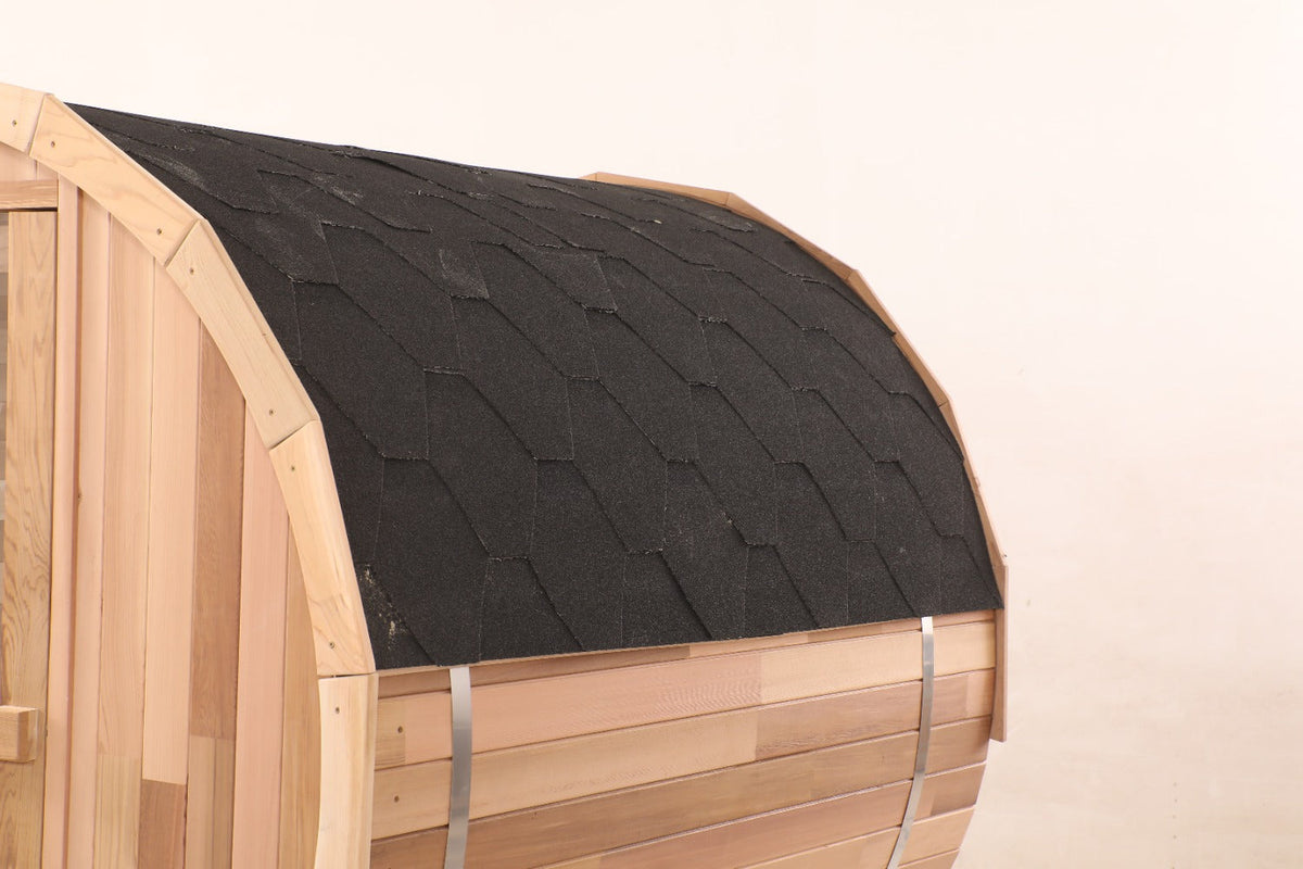 Blisspod Prague 4-6 Person Cedar Glass-Back Outdoor Steam Barrel Sauna