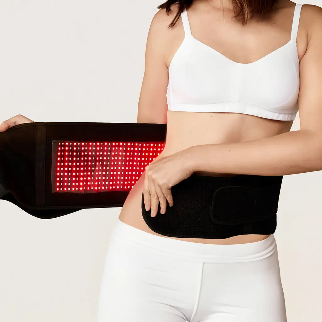 Nushape Lipowrap worn around the midsection for a hands-free session