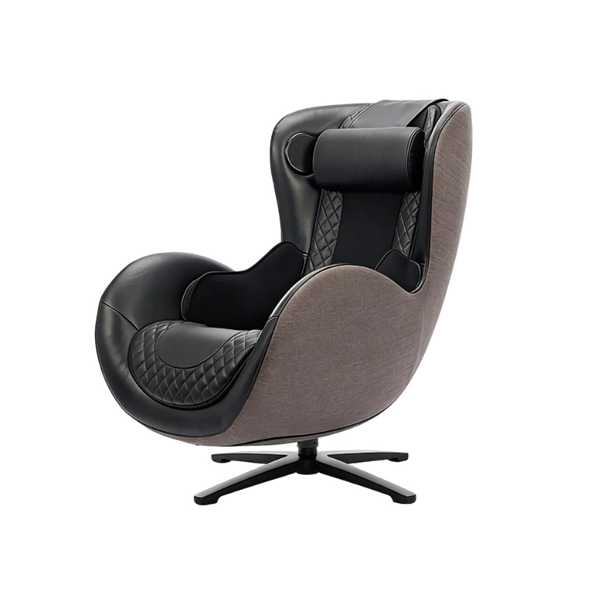 Nouhaus New Classic massage chair in Space Black, front three-quarter view