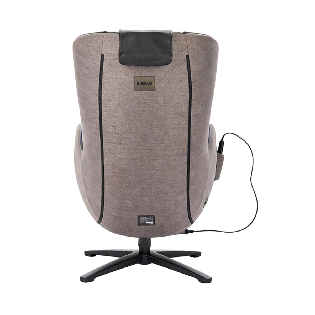 Nouhaus New Classic massage chair in Space Black, back view