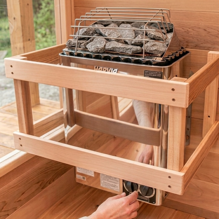 Harvia KIP Stainless Steel Sauna Heater with Built-In Controls