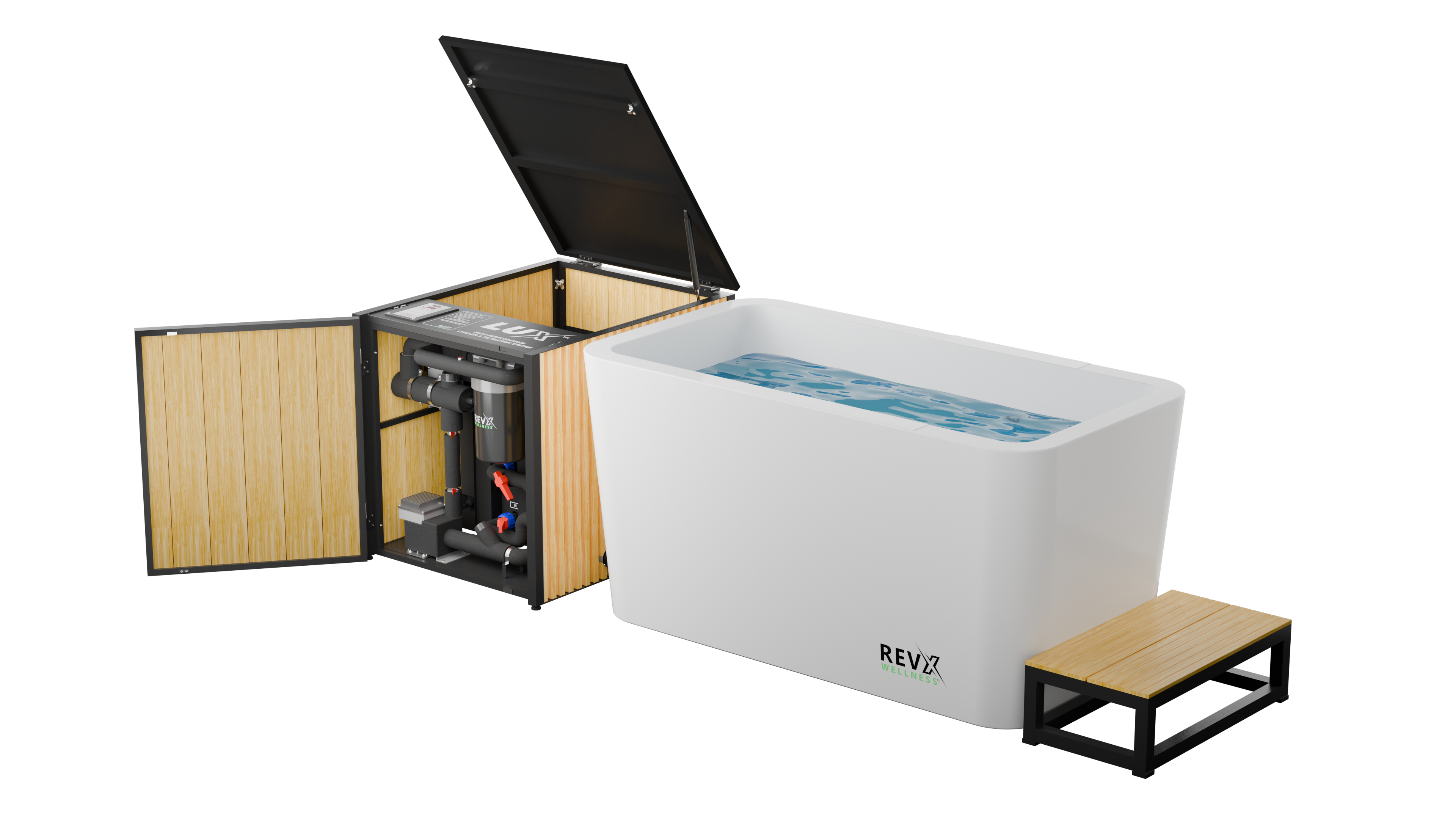 RevX X Tub 34-Inch Acrylic Cold Plunge with LUX Chiller and Filtration
